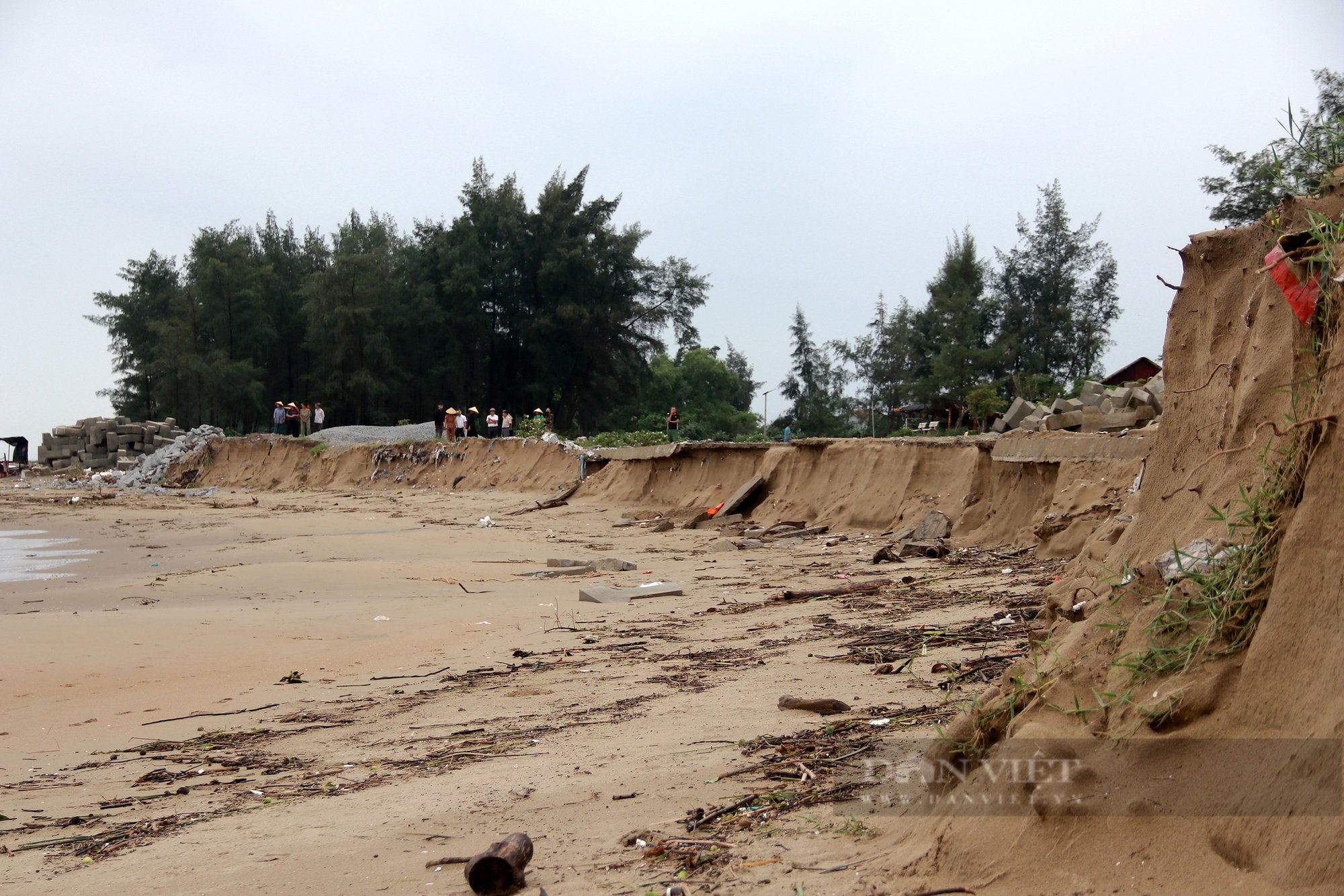 Hà Tĩnh: Kè chắn sóng vừa hoàn thành 15 tỷ, bờ biển vẫn sạt lở cả km đe dọa tính mạng 450 hộ dân - Ảnh 3.