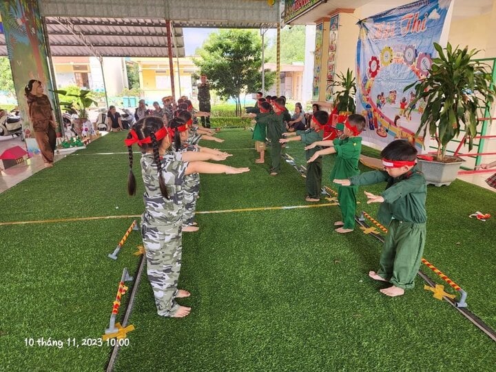 Hội thi Chiến sỹ tí hon giúp các bé tự lập, tự chăm sóc sức khỏe bản thân, học các thao tác tự bảo vệ bản thân trong tình huống hàng ngày, được phụ huynh đánh giá cao.