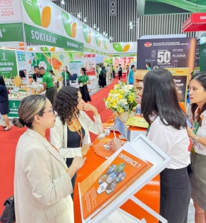 Impresionante stand de marca nacional en Vietnam Foodexpo 2024