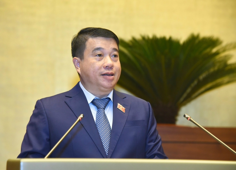 Chủ tịch Hội đồng Dân tộc của Quốc hội Y Thanh Hà Niê Kđăm báo cáo kết quả giám sát trước Quốc hội (Ảnh: DK)