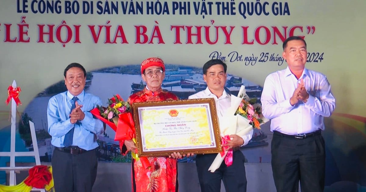 Lễ hội "Vía bà Thủy Long" được công nhận Di sản văn hóa phi vật thể