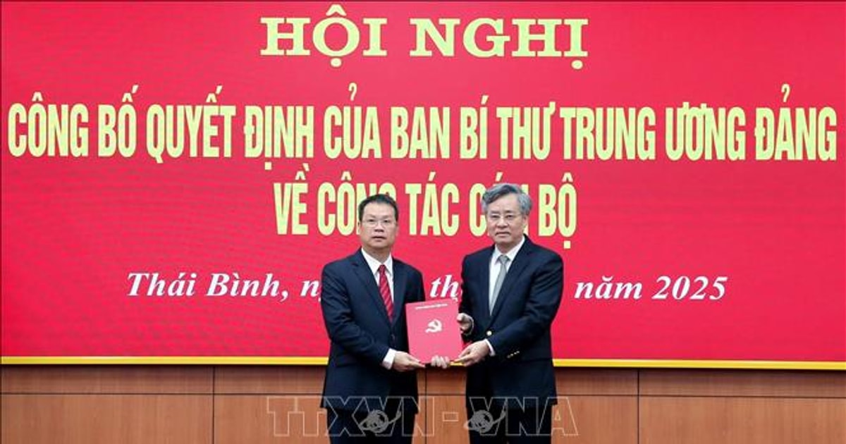 Ông Nguyễn Mạnh Hùng giữ chức Phó Bí thư Tỉnh ủy Thái Bình