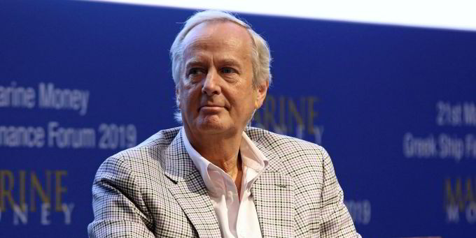 George Economou lors d'un forum grec sur la finance et le transport maritime en octobre 2019. Photo : Marine Money