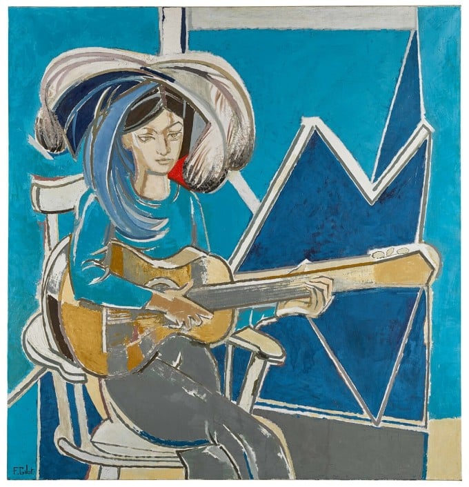 Françoise Gilot painted her daughter in Paloma à la Guitare (1965), which is worth $1.3 million. Photo: Sothebys