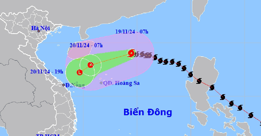 Últimas noticias sobre la tormenta nº 9: intensidad de nivel 11, a 350 km del archipiélago de Hoang Sa