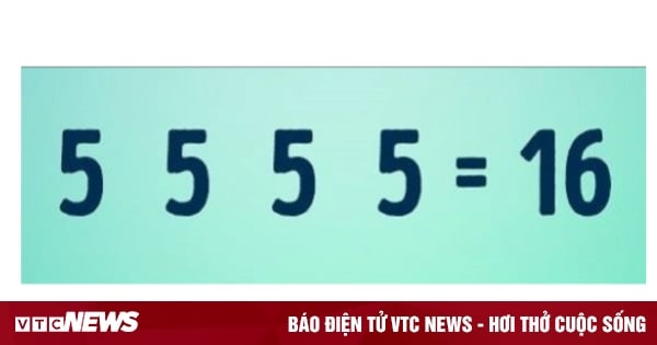 Với bốn số 5, làm cách nào để được kết quả bằng 16?