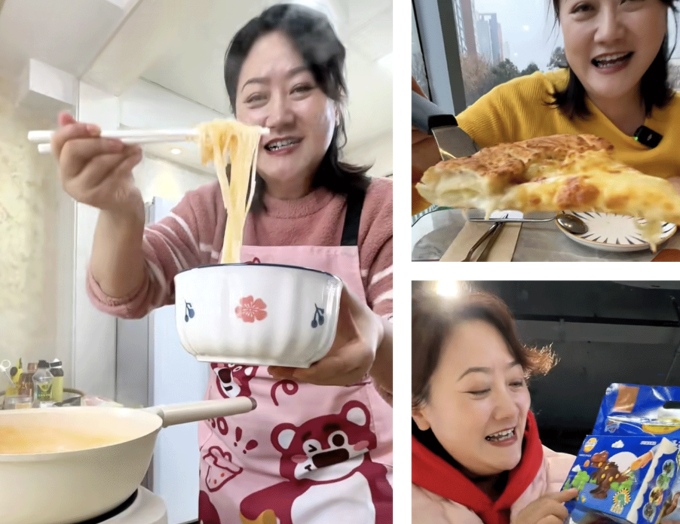 Image from a digital parent account sharing cooking moments with viewers on Douyin. Screenshot: @小琳妈妈