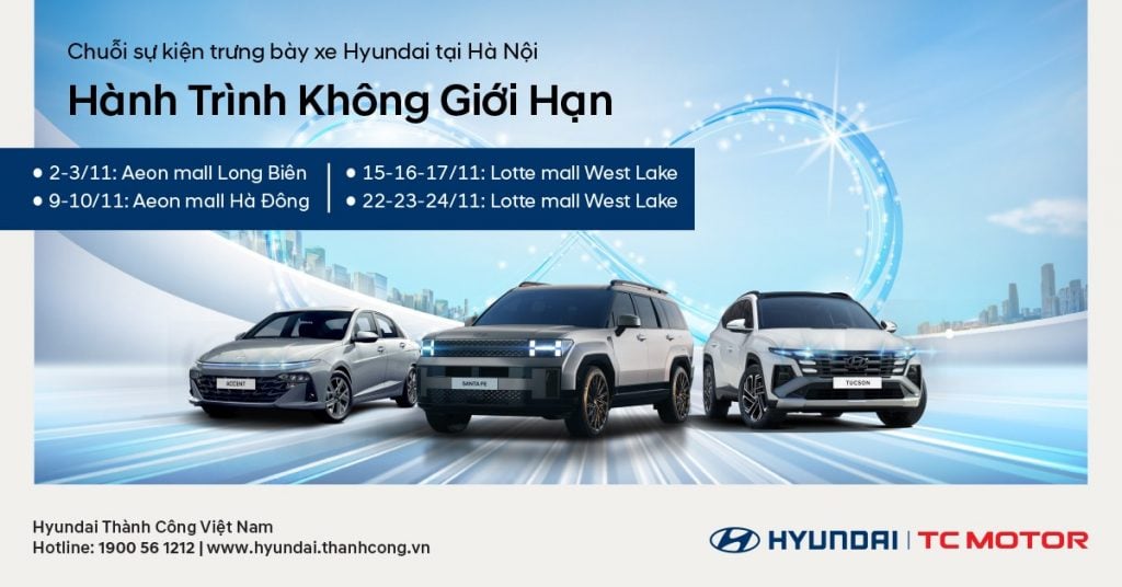 Hyundai Thanh Cong Vietnam จัดงานนิทรรศการรถยนต์ Hyundai “Unlimited Journey” ที่กรุงฮานอย Posted on: ตุลาคม 31, 2024