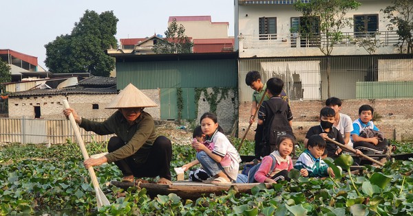 Bất ngờ cảnh học sinh vượt sông đến trường ở một khu dân cư sầm uất