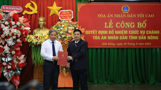 Bổ nhiệm hai chánh án tỉnh