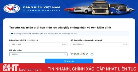 Ha Tinh Department of Transport guides on extending car inspection