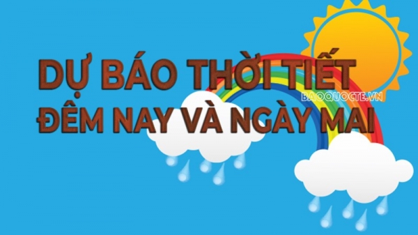 Cả nước trời nhiều mây, có mưa rào và dông; khả năng xảy ra lốc, sét, mưa đá