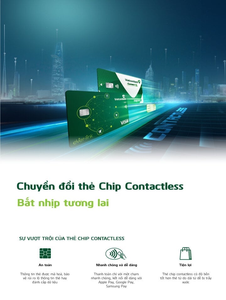 Tarjeta sin contacto con chip de Vietcombank: innovación en los pagos, del tacto a la sensación - 1