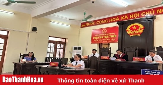 Huyện Triệu Sơn lần đầu tiên tổ chức xét xử theo hình thức trực tuyến 5 vụ án hình sự