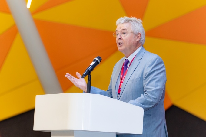 Prof. Dr. Raymond Gordon - President of British University Vietnam speaking at the Scholarship Award Ceremony. Photo: BUV