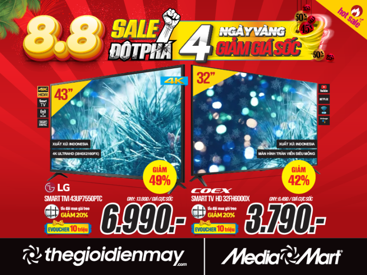 8/8 MediaMart sale đột phá, 4 ngày giảm giá sốc - 1