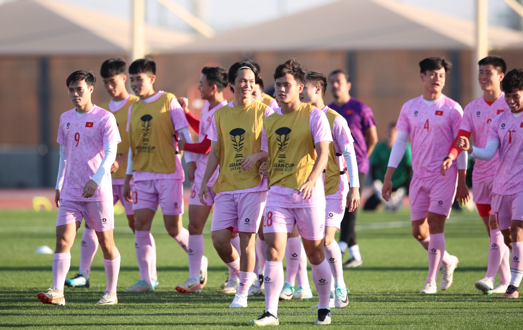 Vietnam team practices before Iraq match