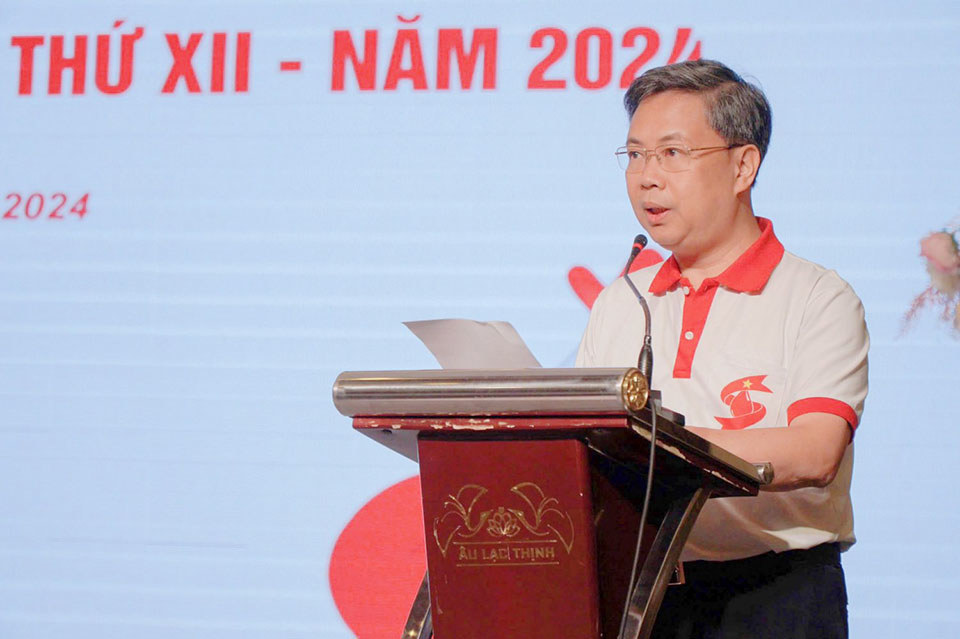 Associate Professor, Dr. Nguyen Ha Thanh - Director of the National Institute of Hematology and Blood Transfusion, Head of the Organizing Committee of Red Journey 2024 spoke at the conference summarizing the 12th Red Journey 2024