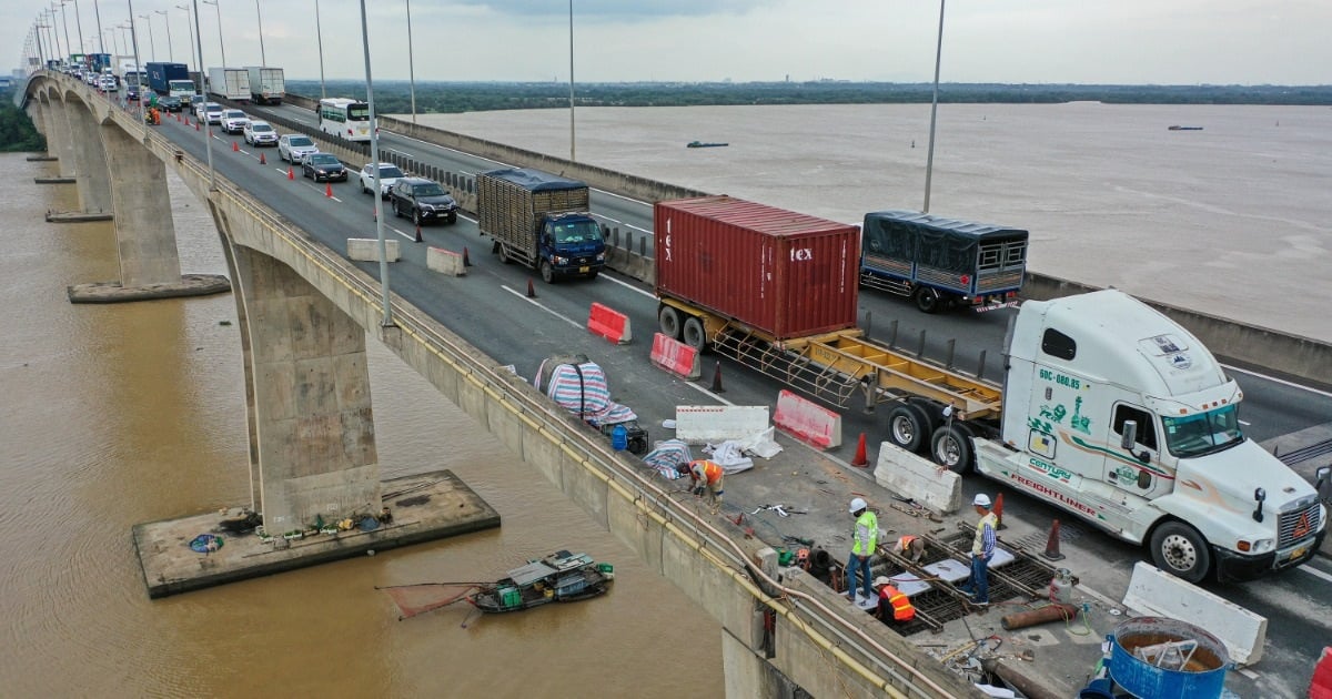 El atasco en la autopista Long Thanh de Ho Chi Minh dura más de 5 km debido a la reparación del puente