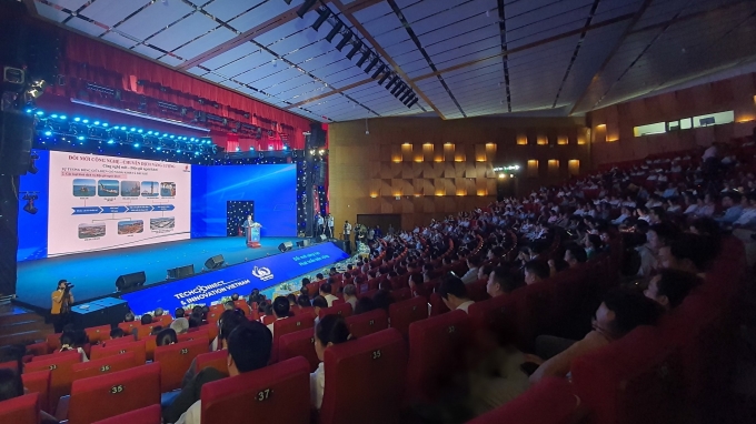 The sharing of Petrovietnam Deputy General Director Le Ngoc Son received much attention at the Opening Ceremony of the Vietnam Technology and Innovation Connection 2023 event. Photo: Petrovietnam