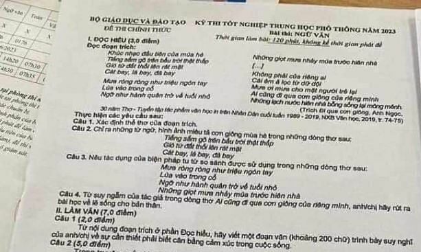 Lọt đề thi Văn, Toán từ thí sinh ở Cao Bằng và Yên Bái