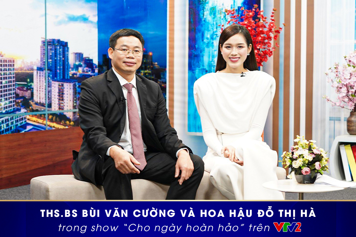 ThS.BS Bùi Văn Cường và hoa hậu Đỗ Thị Hà chia sẻ kinh nghiệm làm đẹp trên VTV2- Ảnh 1.