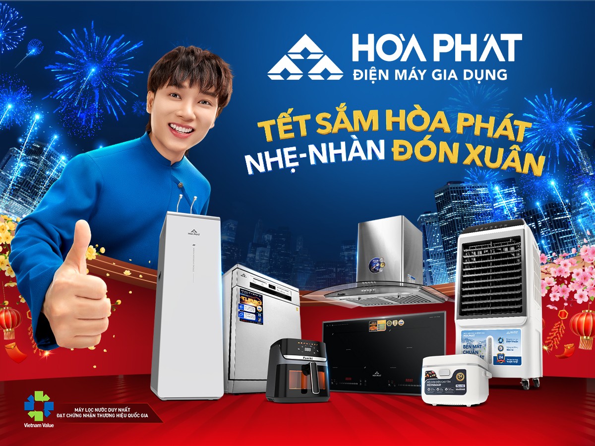 Đón Tết "Nhẹ-Nhàn-Khỏe" với loạt sản phẩm mới từ Điện máy Gia dụng Hòa Phát