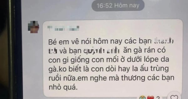 Phụ huynh nghi cơm bán trú có 'con lạ' trong đùi gà