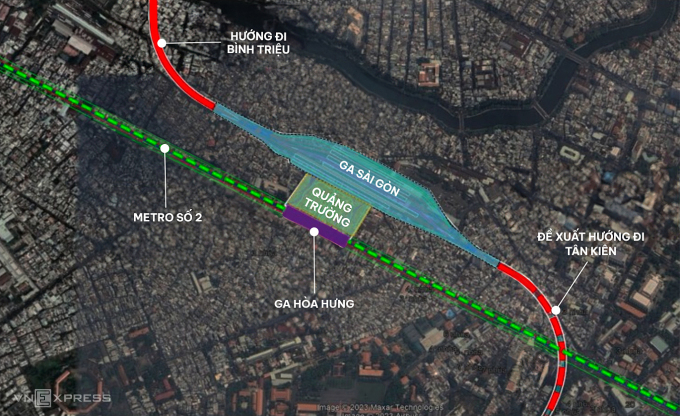 Saigon Railway Station with the city's traffic connections. Graphics: Dang Hieu