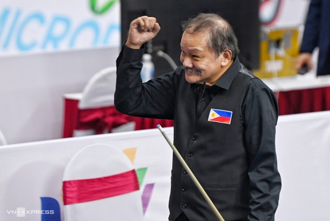 Efren Reyes competing at the 31st SEA Games in Vietnam on May 18, 2022.