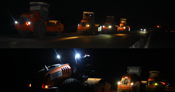 Construction continues overnight, the expressway through Dong Nai is about to have the first 2km of asphalt paved.