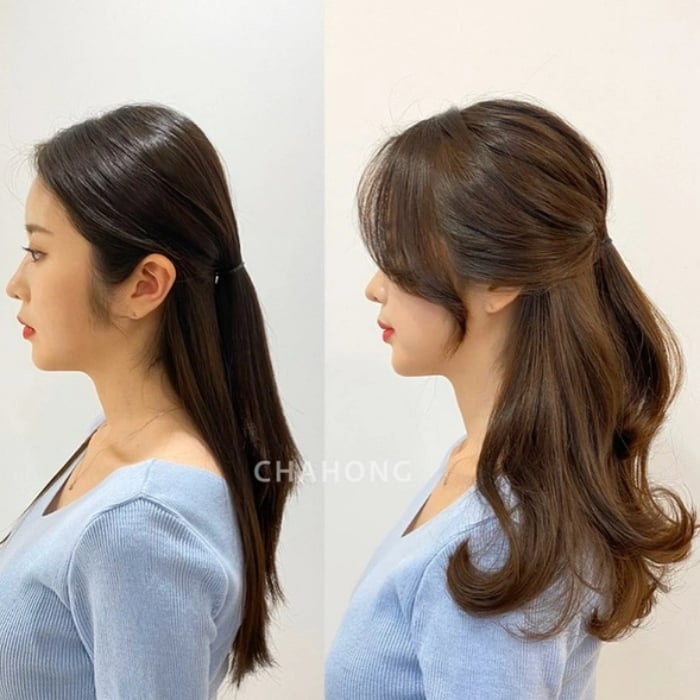 Mặt vuông để tóc thế nào khi mặc áo dài? - 3