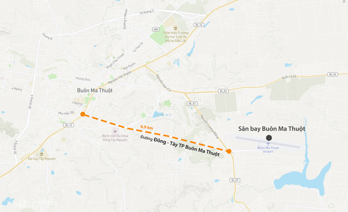 場所はバンメトート市東西道路。グラフィック: Khanh Hoang