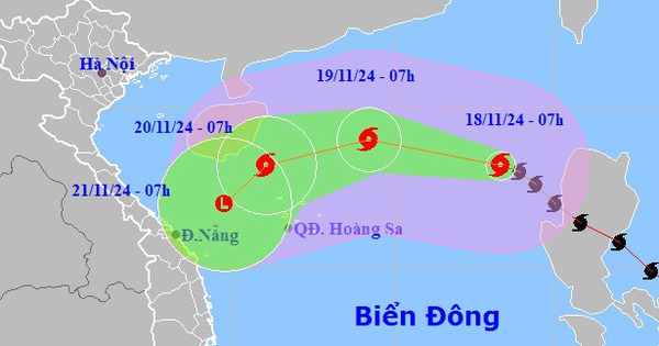 台風9号の強さと方向の詳細な予報、寒気はゆっくりと移動中