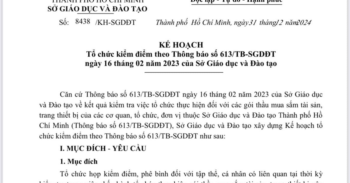 Viele Schulleiter weiterführender Schulen in Ho-Chi-Minh-Stadt müssen ihre Verantwortung beim Erwerb von Vermögenswerten überprüfen.