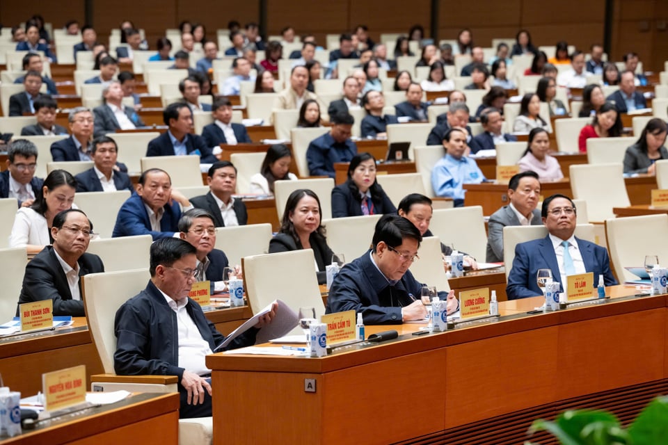 Delegados asistentes a la Conferencia en el Salón Dien Hong, Asamblea Nacional. Foto: Quochoi.vn