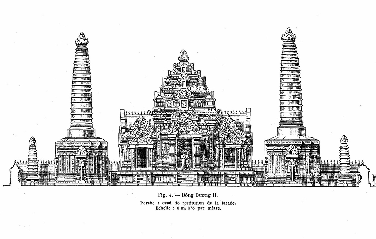 Phục dựng cổng phật viện Đồng Dương hơn nghìn tuổi