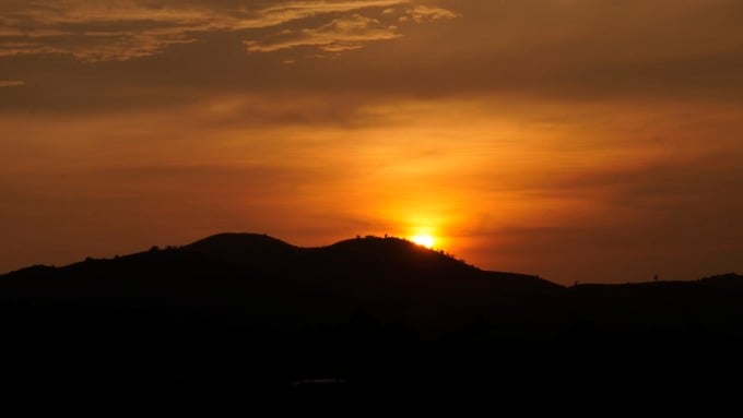 Di-Linh-Plateau bei Sonnenuntergang.