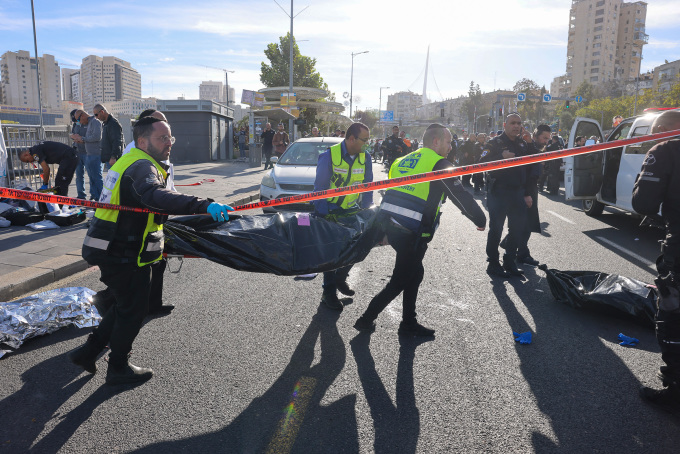 Scène de la fusillade à Jérusalem le 30 novembre. Photo : AFP