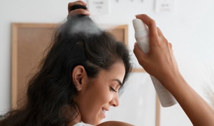 Use dry shampoo at night to wake up with bouncy hair.