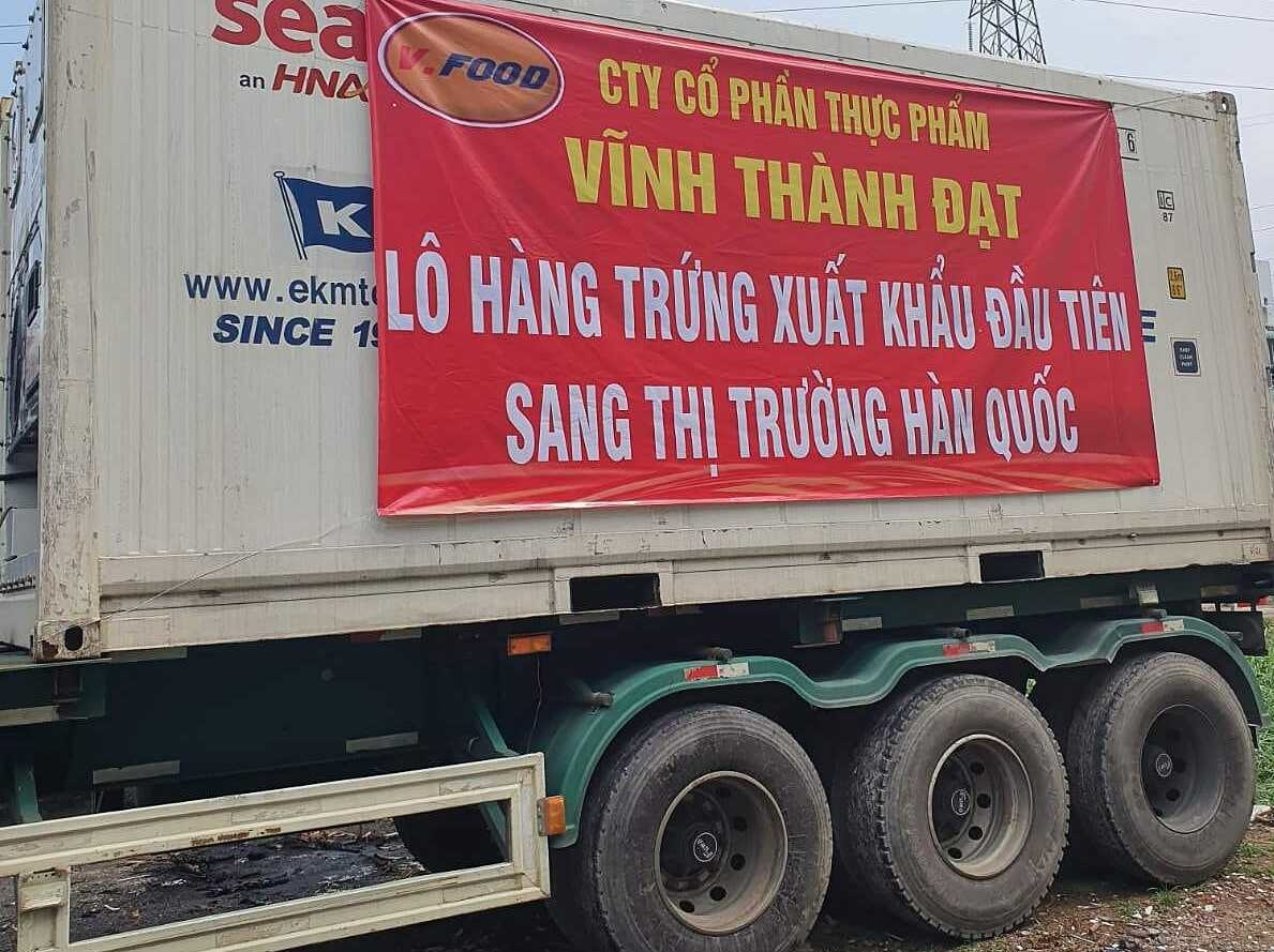 Xuất khẩu lô trứng lỏng đầu tiên sang Hàn Quốc