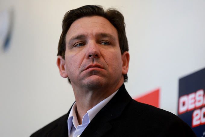 Florida Governor Ron DeSantis speaks in Atlantic, Iowa on January 15. Photo: AFP