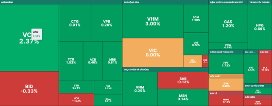 Las acciones de la canasta VN30 20/30 aumentaron en la sesión de vencimiento de derivados del 18 de mayo.