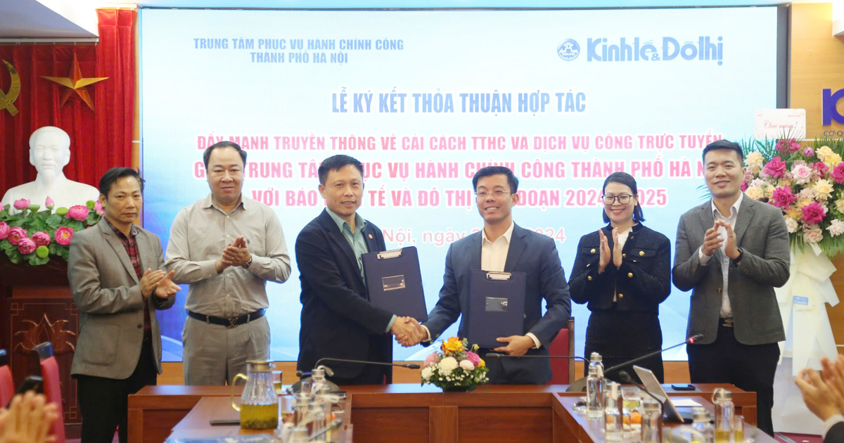 Economic & Urban Newspaper signs media cooperation agreement with Hanoi Public Administration Service Center