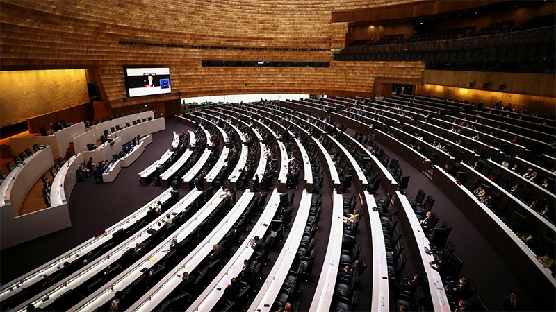 2023年7月19日のタイ国会会議の概要。（写真：ロイター）