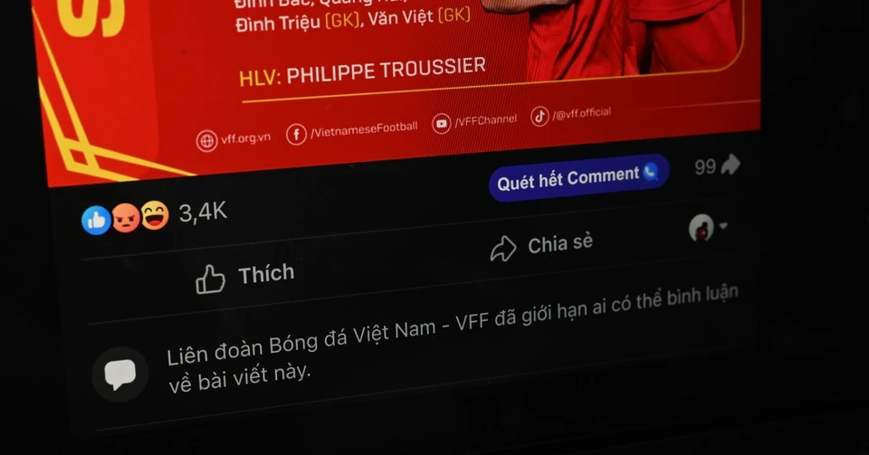 VFF khóa bình luận trên Facebook