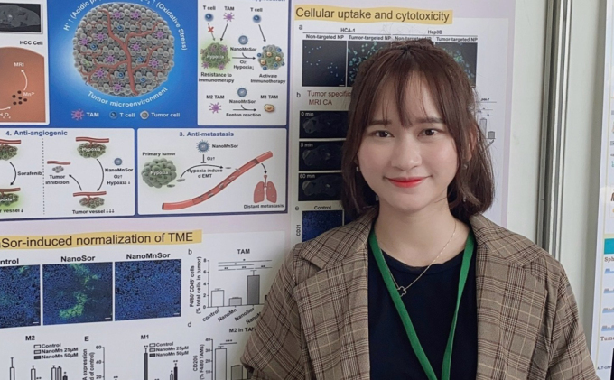 Trinh attended a scientific conference in Taiwan in 2020. Photo: Character provided