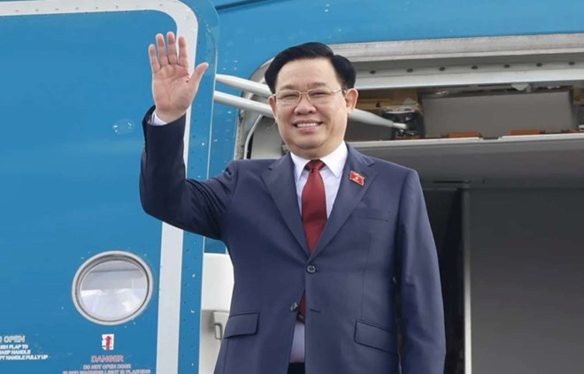 National Assembly Chairman Vuong Dinh Hue leaves for Laos to attend CLV National Assembly Conference