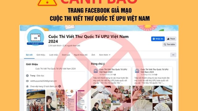 Fake fanpage of UPU International Letter Writing Competition appears in Vietnam