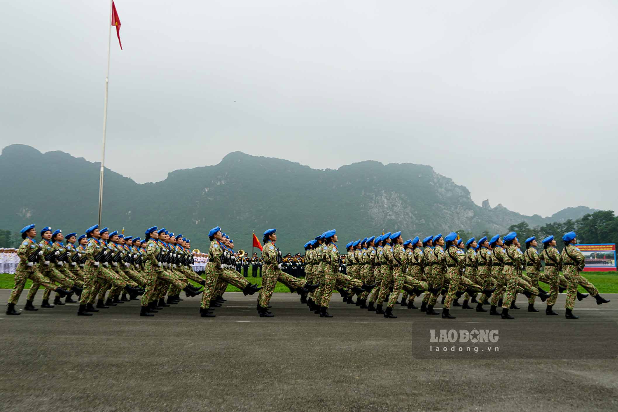 Peacekeeping officers participate in the exercise.